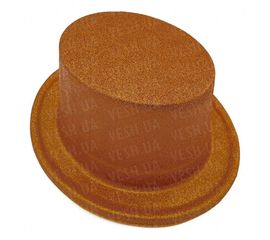 Шляпа детская Цилиндр блестящая бронза, фото 1