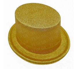Шляпа детская Цилиндр блестящая золото, фото 1