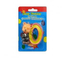 Свеча Цифра с Медвежонком 0, фото 1