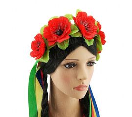 Украинский венок Пава с красными маками, фото 1