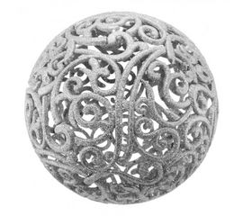 Украшение Шар ажурный 20 см серебро, фото 1