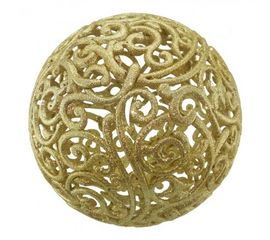 Украшение Шар ажурный 20 см золото, фото 1