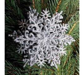 Украшение Снежинка объемная Классика 12х12 см серебро, фото 1