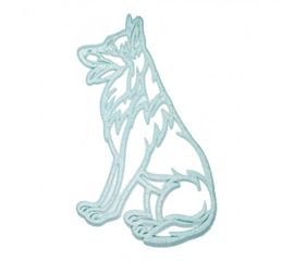 Украшение Собака Овчарка пластик 12х9 см голубой, фото 1