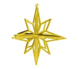 Украшение Звезда пластик 12х9см золото, фото 1