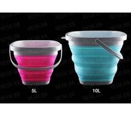 Ведро складное оранжевое, квадратное 10 литров., фото 1