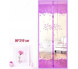 Антимоскитные сетки (фиолетовый цвет) на двери на магнитах. 90*210см., фото 1