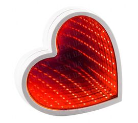 Бесконечное зеркало USB Infinity Mirror Сердце (красный), фото 1