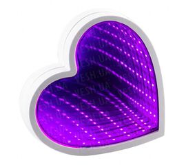 Бесконечное зеркало USB Infinity Mirror Сердце (малиновый), фото 1