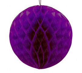 Бумажный шар соты 20 см фиолетовый 0021, фото 1