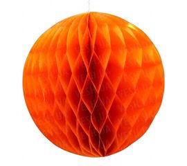 Бумажный шар соты 20 см оранжевый 0011, фото 1