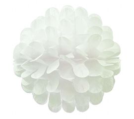 Бумажный шар цветок 30 см белый 0018, фото 1