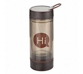 Бутылка для воды со стеклянной колбой HI 200 мл. Коричневая, фото 1