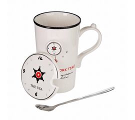 Чашка с крышкой и ложкой NY, фото 1