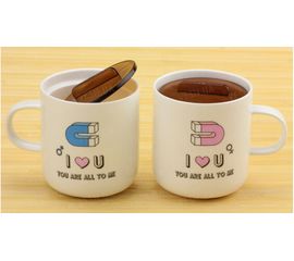 Чашки магниты любви, набор 2 шт.,4 вида, фото 1