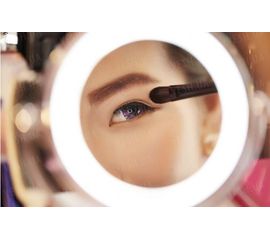 Двойное зеркало для макияжа с LED подсветкой 3X, фото 1