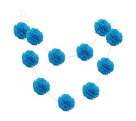 Гирлянда Помпоны лазурный 0003, фото 1