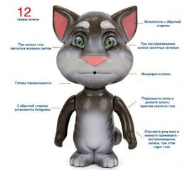 Говорящая игрушка &quot;Talking Tom&quot;: воспроизводит 12 секунд записи, фото 1