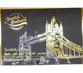 Набор 4 х скретч открыток Лондон, фото 1