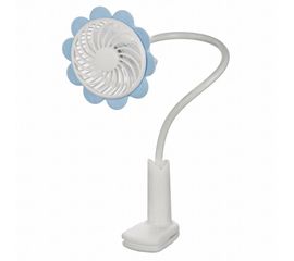 Портативный вентилятор Подсолнух с прищепкой. Голубой, фото 1