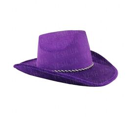 Шляпа Ковбоя велюровая фиолетовая, фото 1