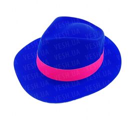 Шляпа Мужская пластик с лентой синяя, фото 1