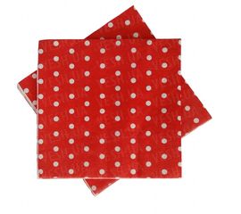 Салфетки Горошек красный (уп. 20шт), фото 1