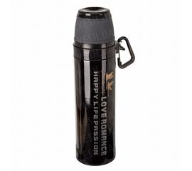 Термос Passion с карабином 550 мл. Черный, фото 1