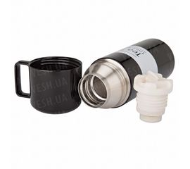 Термос TEA TIME 350 мл. Черный с белой полосой, фото 1