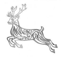 Украшение Олень метал. 12х9 см серебро, фото 1