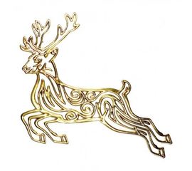 Украшение Олень метал. 12х9 см золото, фото 1