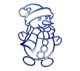 Украшение Снеговик метал. 12х9 см синий, фото 1