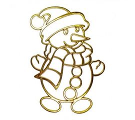 Украшение Снеговик метал. 12х9 см золото, фото 1