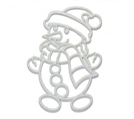 Украшение Снеговик пластик 12х9 см белый, фото 1