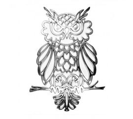 Украшение Сова метал. 12х9 см серебро, фото 1