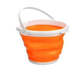Ведро складное оранжевое, круглое 10 литров., фото 1