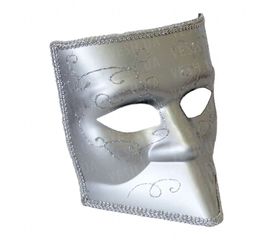 Венецианская маска Баута серебро, фото 1