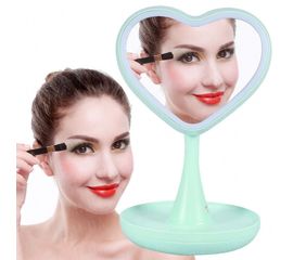 Зеркало для макияжа с подсветкой и тайником. Сердце Зеленое, фото 1