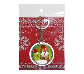 Брелок двухсторонний 2018 Снеговик зеленый, фото 1