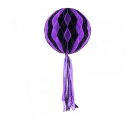 Бумажный шар соты полосатый 30 см фиолетовый, фото 1
