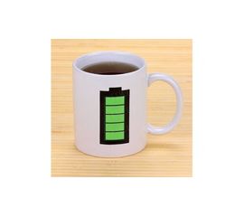 Чашка с терморисунком Батарейка белая, фото 1