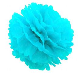 Декор бумажные Помпоны 30 см голубой 0001, фото 1