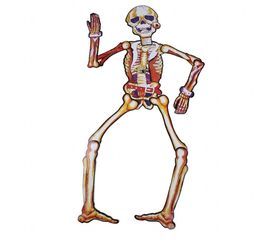 Декор настенный 150 см Скелет желтый, фото 1