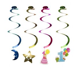 Декор спиральки 1 Годик уп. 6 шт, фото 1