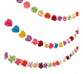 Гирлянда бумажная 3D Цветы (фиалковый), фото 1