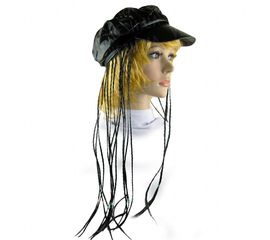 Кепка женская с косичками черная, фото 1