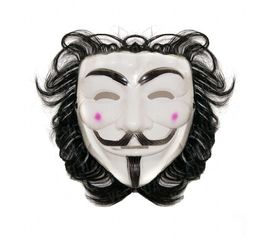 Маска пластик Гая Фокса с волосами, фото 1