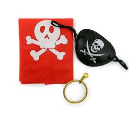Набор Пирата бандана, серьга, повязка на глаз, фото 1