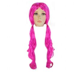 Парик два хвостика 75 см малиновый, фото 1