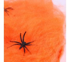 Паутина цветная с пауками оранжевая, фото 1